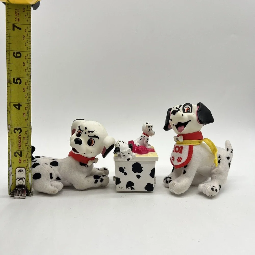 Disney 101 Dalmatian Dog Plush Lot Of 2 Plus 1 Arcotoys‎ Plastic Head Stuffed